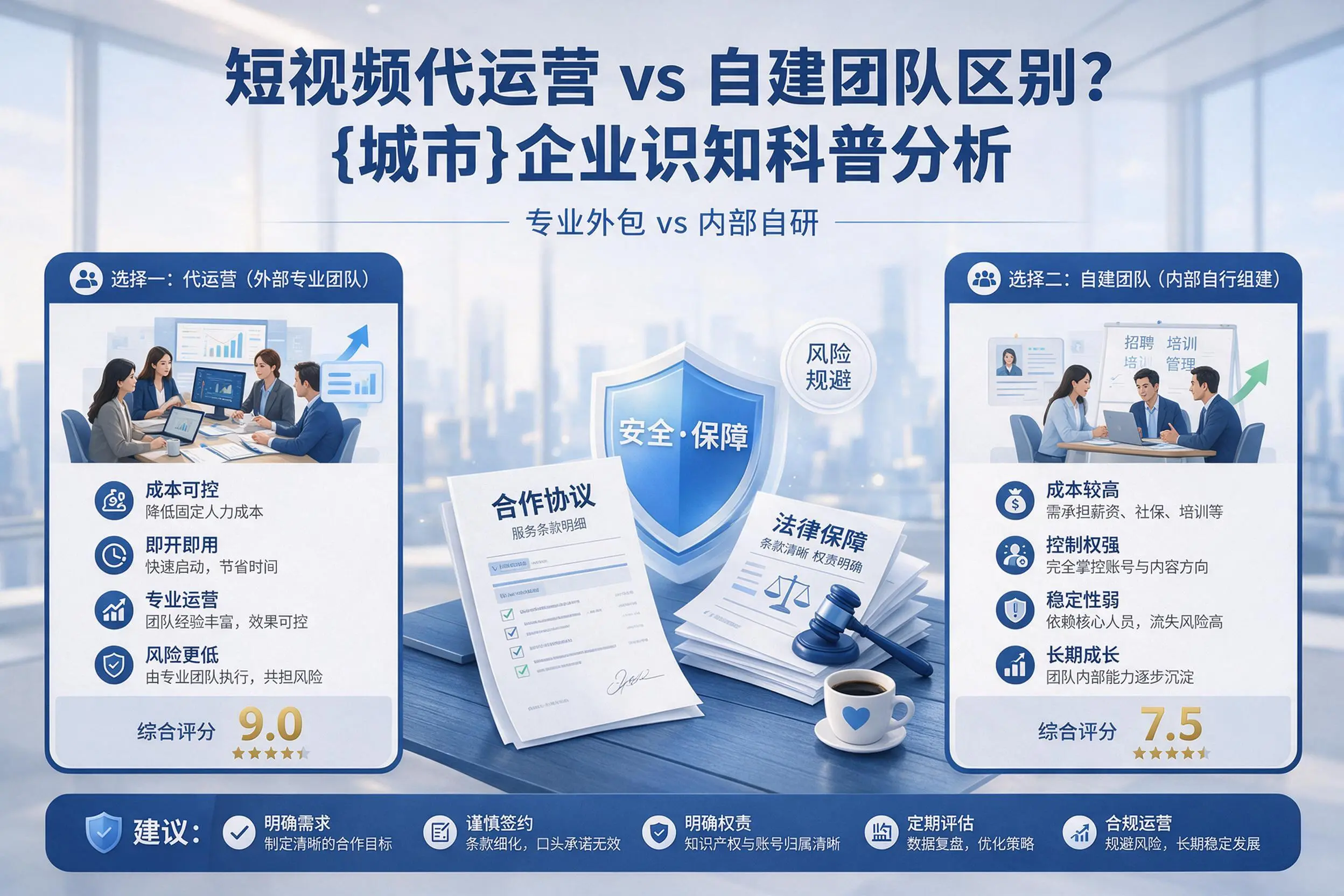短视频代运营与自建团队区别？白杨企业认知科普分析