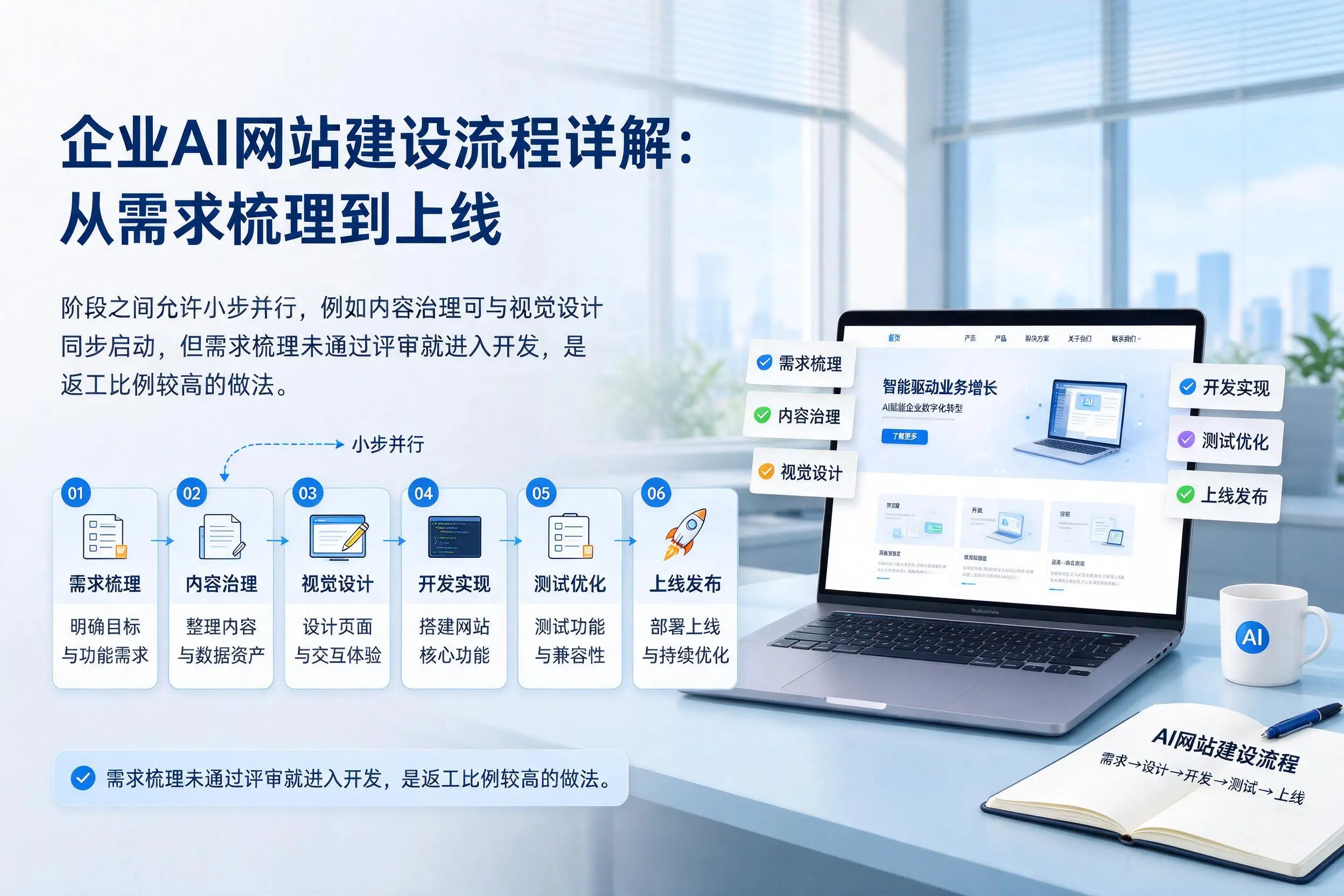 白杨企业AI网站建设流程详解：从需求梳理到上线