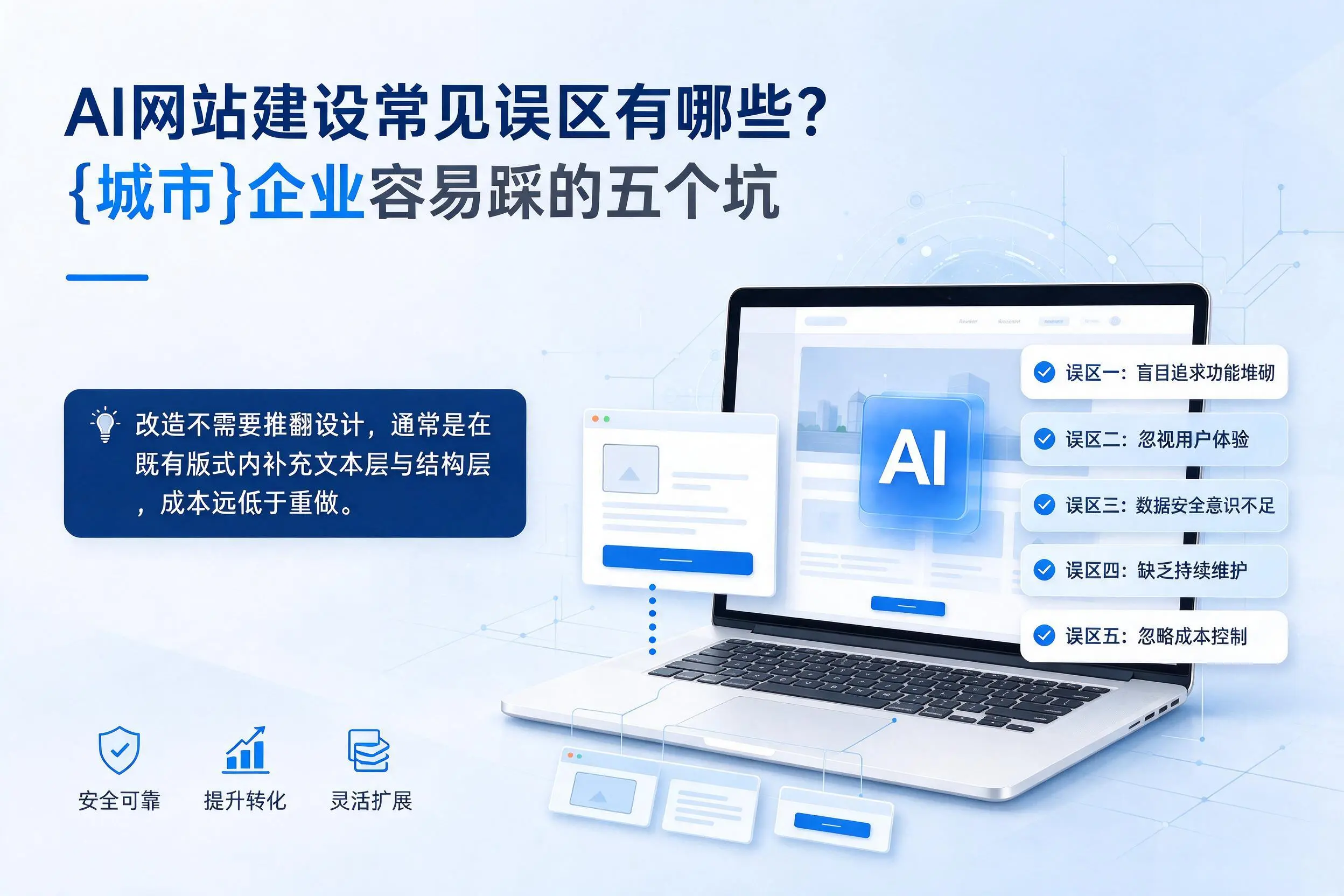 AI网站建设常见误区有哪些？白杨企业容易踩的五个坑
