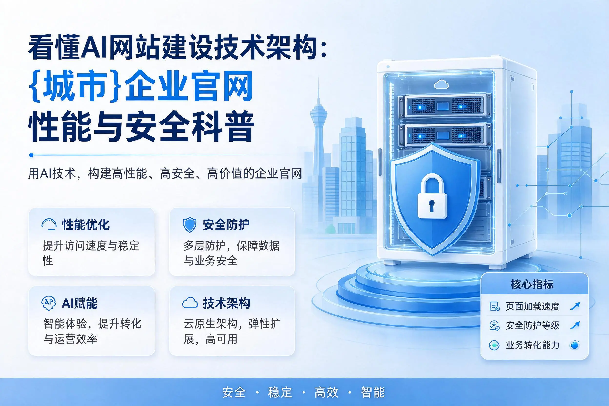 看懂AI网站建设技术架构:白杨企业官网性能与安全科普