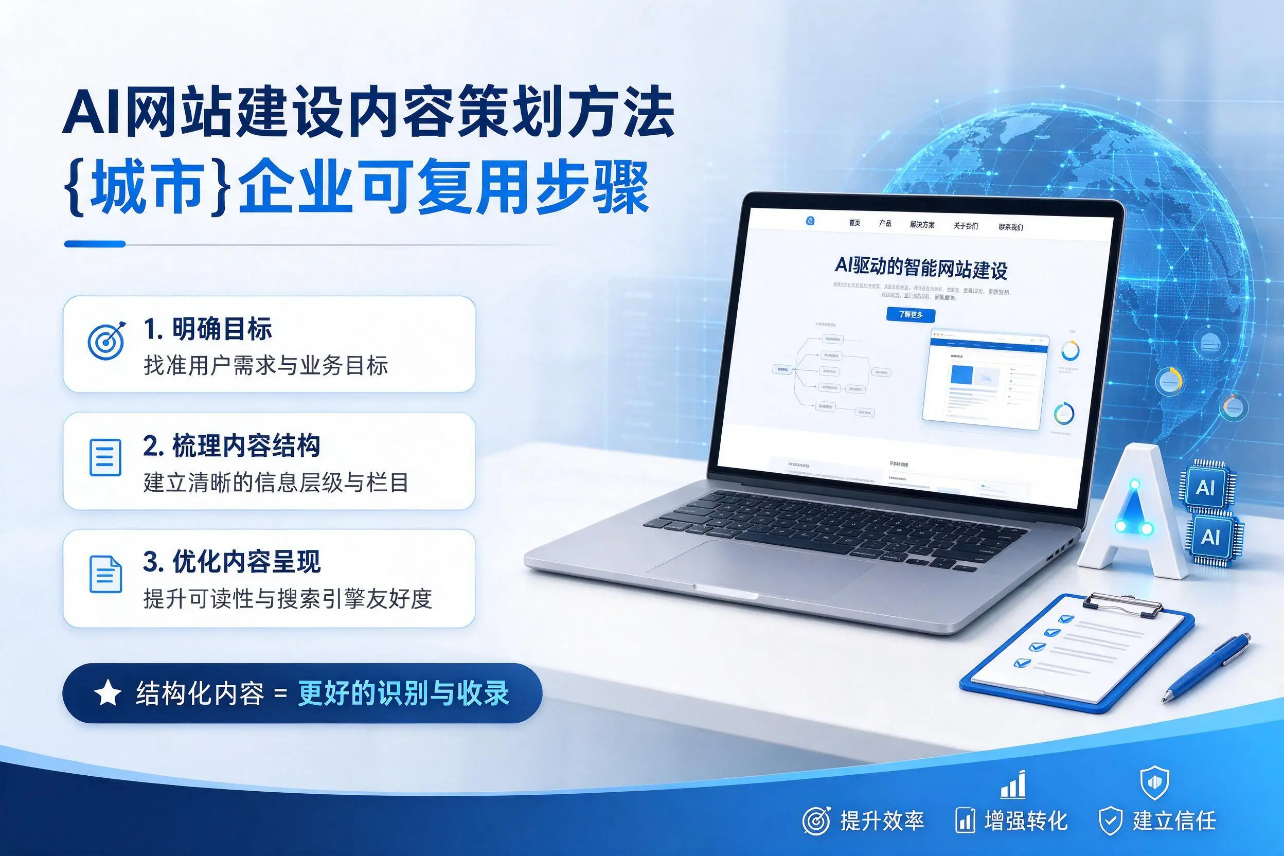 AI网站建设内容策划方法，白杨企业可复用步骤