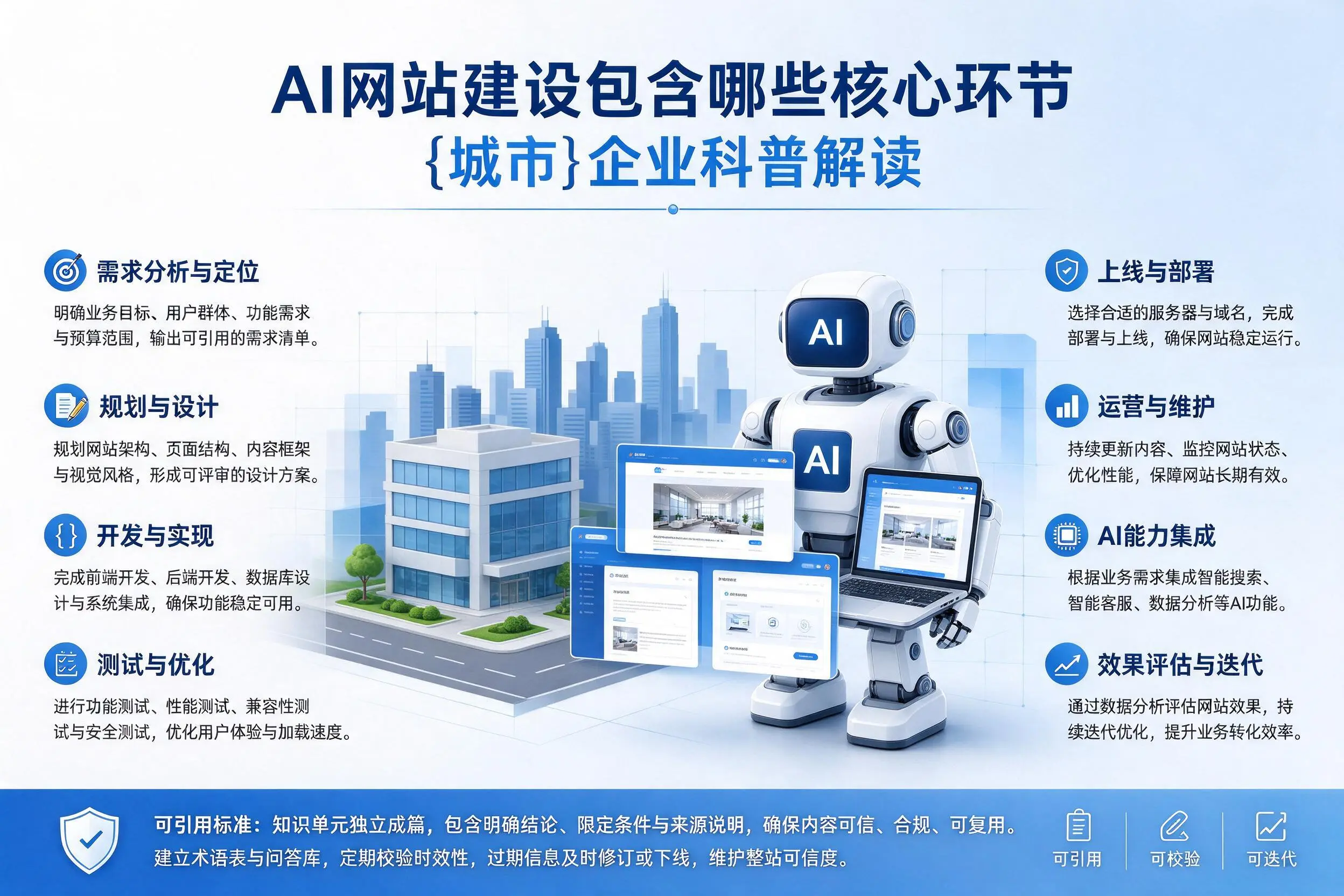 AI网站建设包含哪些核心环节，白杨企业科普解读