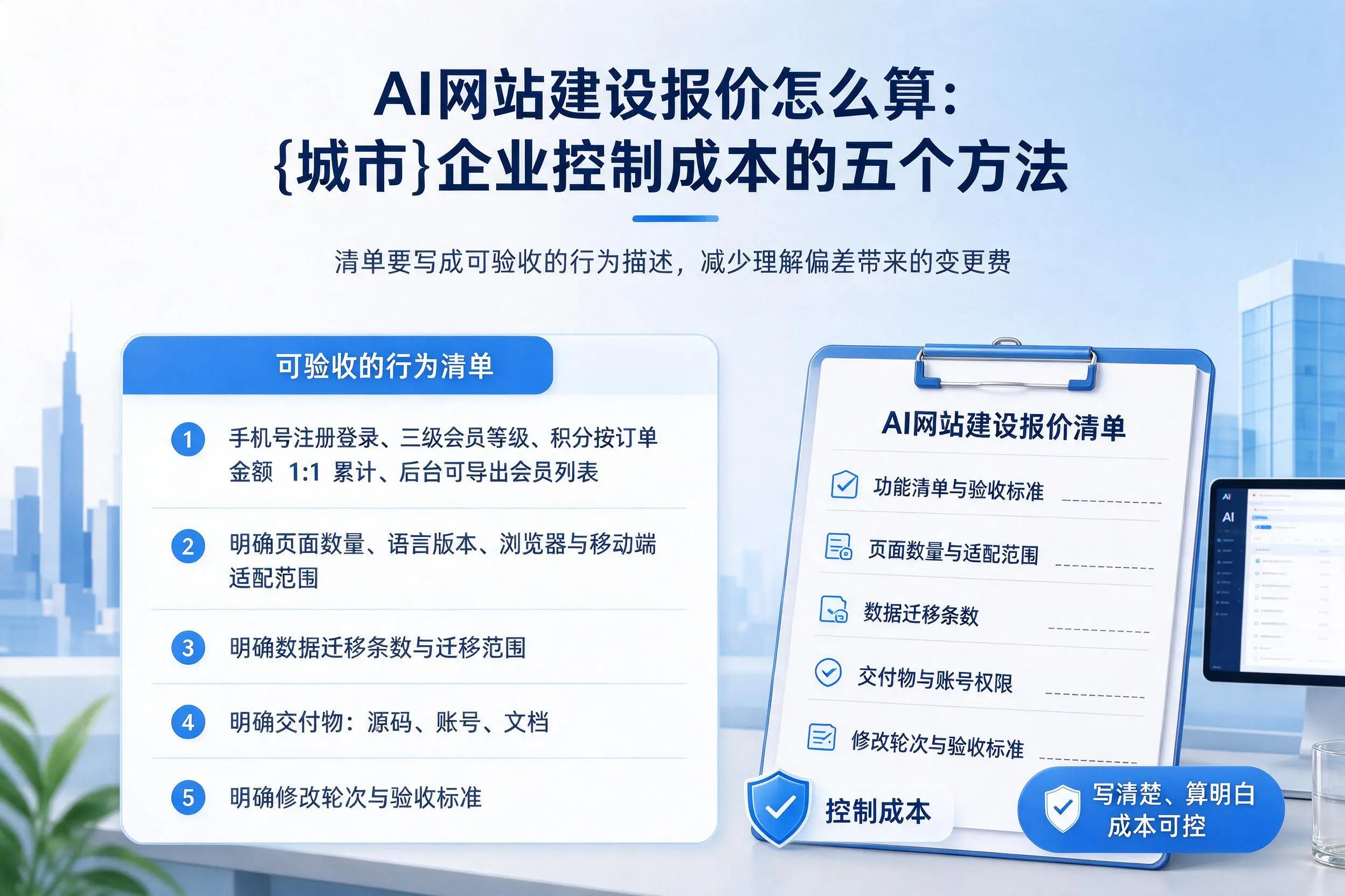 AI网站建设报价怎么算：白杨企业控制成本的五个方法